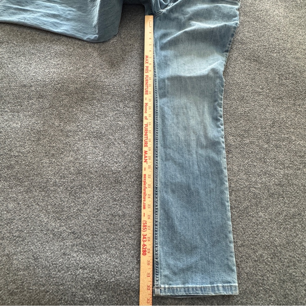 Wrangler Low Rise Straight Leg Jeans 13/14x34 Light Wash Western Stretch Denim - Picture 13 of 16